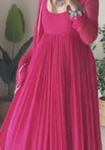 Raspberry Glow Georgette Anarkali Set - Image 4