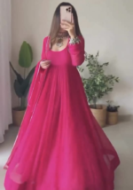 Raspberry Glow Georgette Anarkali Set - Image 5