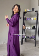Purple Majestic Long Shirt Dress - Image 4