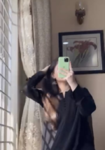 Mystic Charm : Black Pakistani Kurta pent set with chiffon Dupatta - Image 6