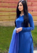 Royal Blue Ethnic Suit with Flared Bottom and Dupatta - Image 2