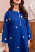 Indigo White Embroidered kurta Pant Set - Image 2